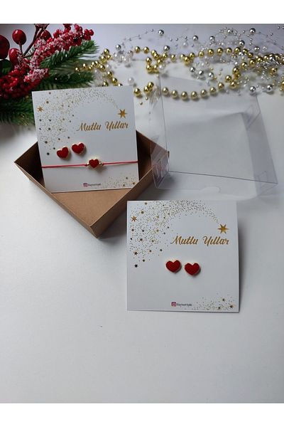 Lilamor New Year's Gift Heart Bracelet and Earring Set