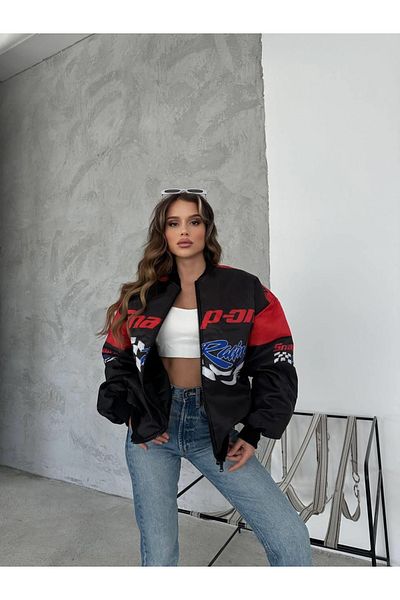 Gofeel Racing Unisex Επένδυση Flame Racer Red Bomber Jacket