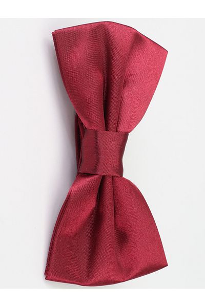 SIRRI Burgundy Satin Bow Tie 10cm x 6cm