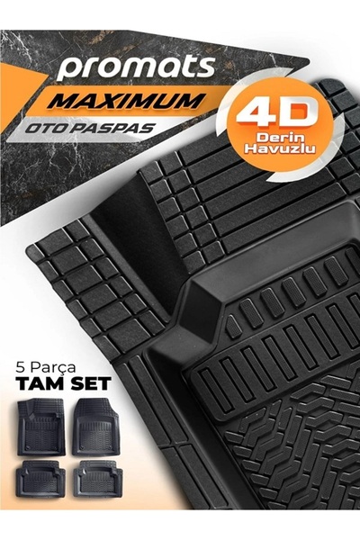 PROMATS TOYOTA YARİS 2013 SONRASI 4D OTO PASPAS MAXİMUM SİYAH