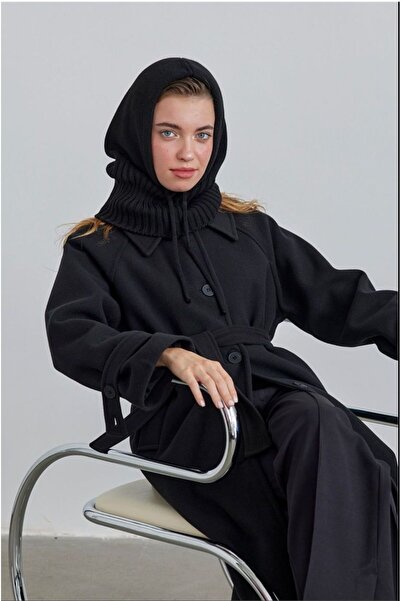 Vemod İpli Kadın Balaclava Bere Başlık Siyah