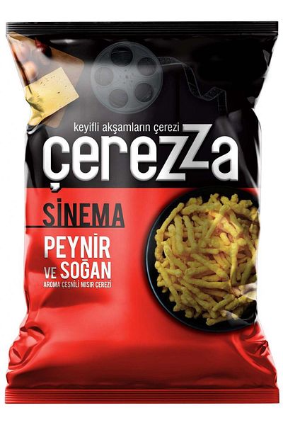 Çerezza Çerazza Cinema Cheese Onion Chips Super Size 112 Gr. (Pack of 4)