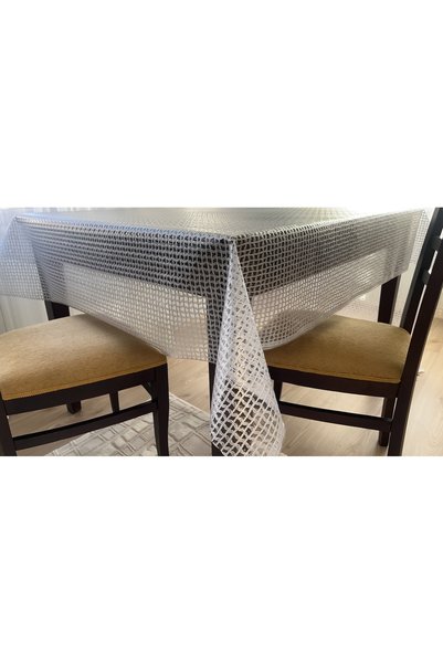 Barış Home Collection Luxury Erasable Hygienic Straw Pattern Transparent Coating PVC Oilcloth Tablecloth