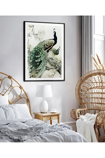 HOMEPACK Tekli Çerçeveli Tablo Tavuskuşu Seri Poster Tablo TK/234