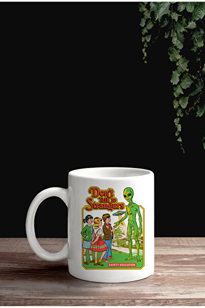 Darkia كوب بورسلين مطبوع على الوجهين بتصميم الغريبة غير المتكلم