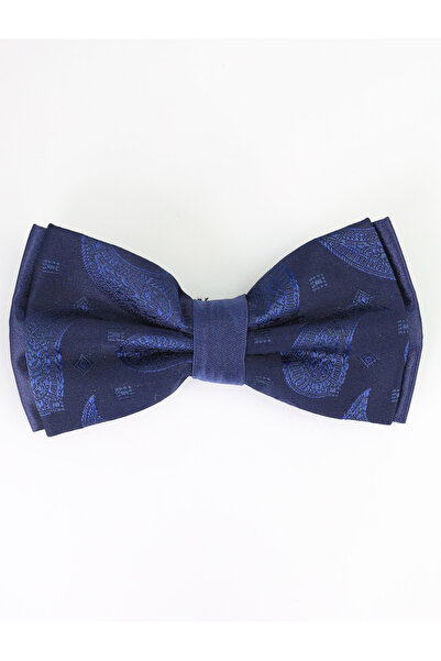 SIRRI Şal Desen Papyon 10cm x 6 cm Lacıvert Mavi