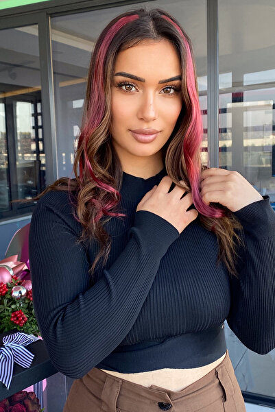 TAKIŞTIR Side Snap Hairpiece 2 Pieces / Claret Red Wavy / 50 Cm