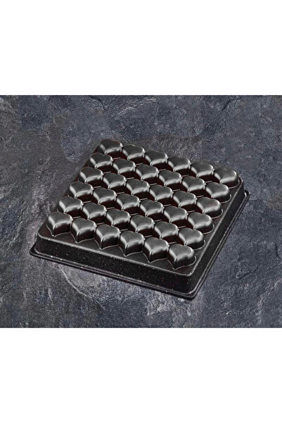 adarya Döküm Granit Kalpli Kek Kalıbı 36 Lı - Kalpli Brownie Kalıbı - Mini Muffin Kalıbı - Atom Kek Kalıbı