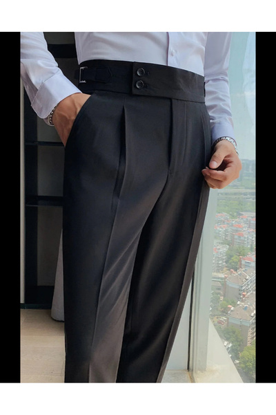 town walker Pantaloni pentru bărbați cu talie înaltă tăiate italian