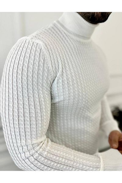 elkumoda Sweater Slim Fit Non-Pilling Natural Cotton Knitwear Turtleneck Turtleneck Sweater
