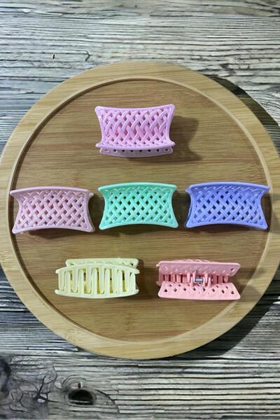 GÜZELYÜZ AVM Kadın Çapraz Model Toka 6 Adet 8cm Mandal Toka Pastel Renk