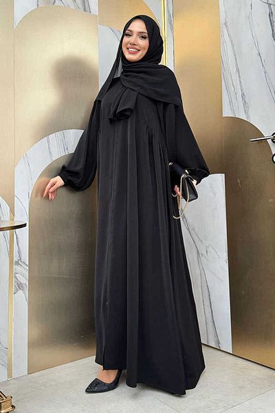 Bym Fashion Owalne, marszczone mankiety, elastyczny zamek błyskawiczny w pełnym rozmiarze Ferace Bym5 Black