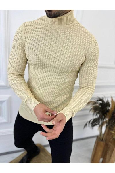 elkumoda Πουλόβερ Slim Fit No Pilling Πλεκτό από φυσικό βαμβάκι Πουλόβερ με ζιβάγκο