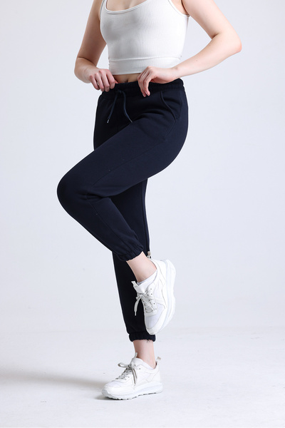 Babelook Γυναικείο παντελόνι Jogger με 3 κλωστές Navy Blue
