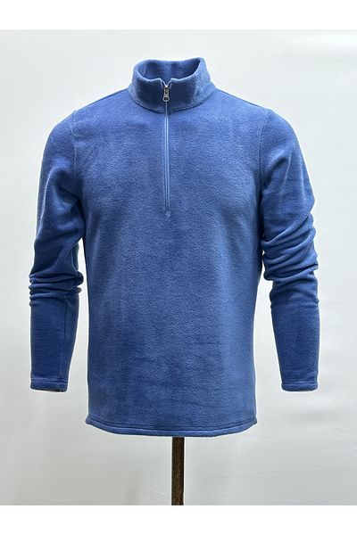 NJM SPORT WEAR Ανδρικό Fleece Indigo Anti-pilling Μη κολλώδες γιακά Ψυχρό Φλις Μισό φερμουάρ