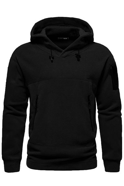 GHASSY CO. Men's Military Sport Warm Outdoor Hooded Fleece Jacket