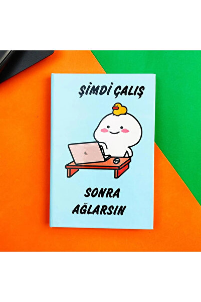 NaSaDAN Şimdi Çalış Sonra Ağlarsın Tasarımlı Çizgisiz Lastikli Defter