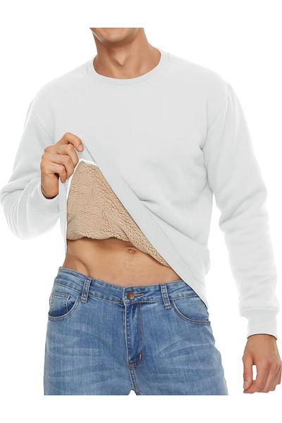 GHASSY CO. Ghassy Co. Men's Ultra Thermal Sherpa Plush Lined Crew Neck Sweatshirt