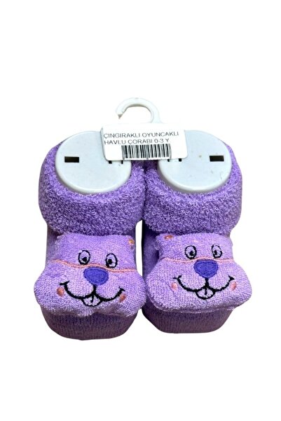 Akface Organic Cotton Towel Thermal Newborn Girl Boy Baby Socks with Rattle and Sound Toy