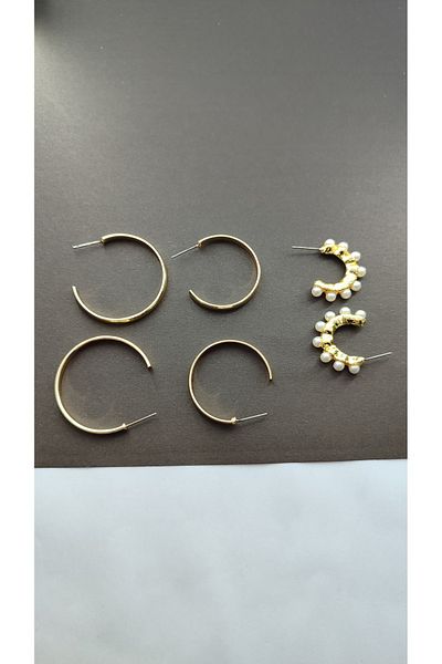 Candy Hoop, Pearl Set Earrings