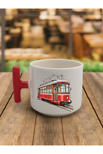 lili hediyelik Tram Visual Coffee Cup Ceramic Mug - Ceramic Tea, Coffee Gift Cup