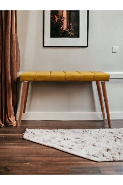 tubihome Digital Desenli Ahşap Ayak Bench