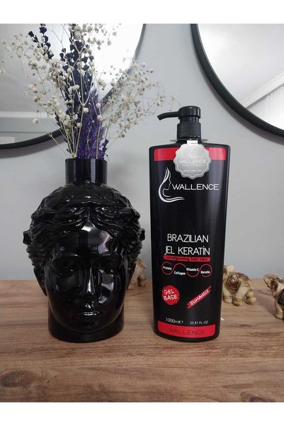 wallence Professional Keratin Care Gel for 6 Months Permanent Straightening in Wavy and Curly Hair 1000 Ml
