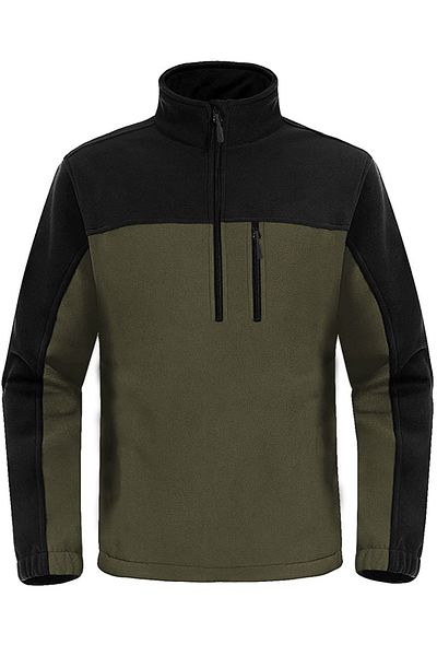 GHASSY CO. Men's Quarter Zip Half Zipper Pocket Fleece