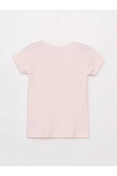 LC Waikiki LCW Kids Crew Neck Self Patterned Short Sleeve Girl's Undershirt