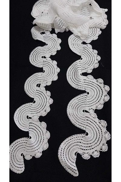 Papatyam Hand Knitted Crochet Embroidery 2 Pieces Handcrafted Lace Lace Cover / 2 Skirts / Skirts = 200cm
