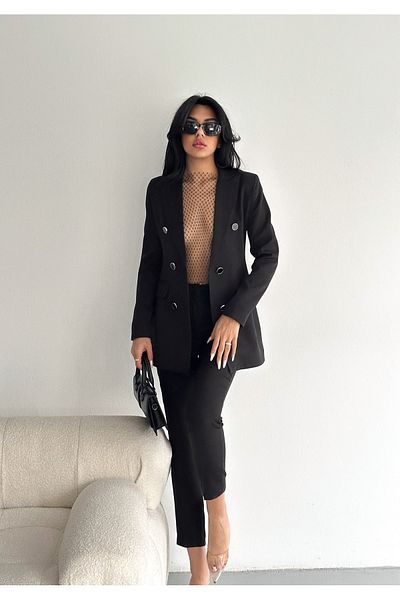 Vitalite Women's Enamel Buttoned Blazer Set