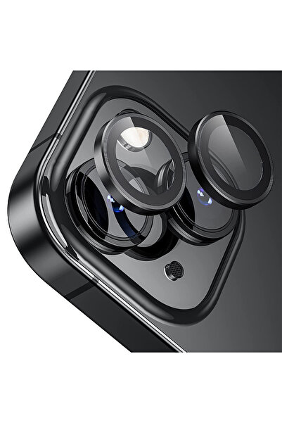 Buff Labs Buff iPhone 15 / 15 Plus Kamera Metal Lens Koruyucu Black