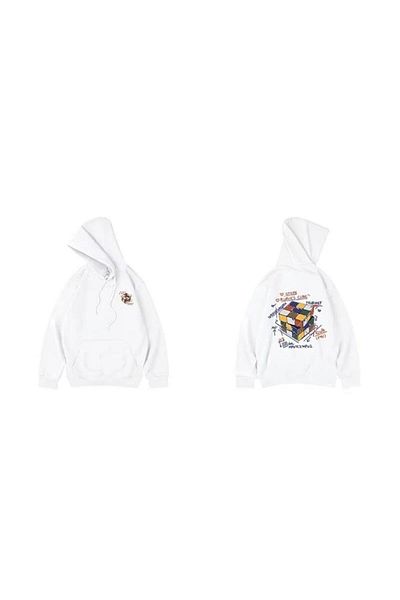 Toum Küt Küt Street Wear Hanorac cu glugă cu glugă, unisex, cu imprimeu cub Rubik