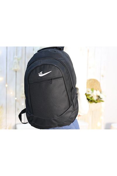 Elentra Black Sport Backpack, Hiking Bag with Compartments, Sports Bag, School Bag, Travel