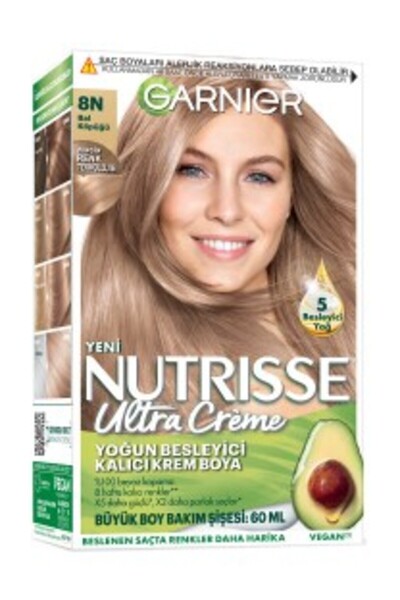 Garnier ( 2 ADET ) Garnier Nutrisse Ultra Creme 8N Bal Köpüğü ( KÜÇÜK KOLONYA...