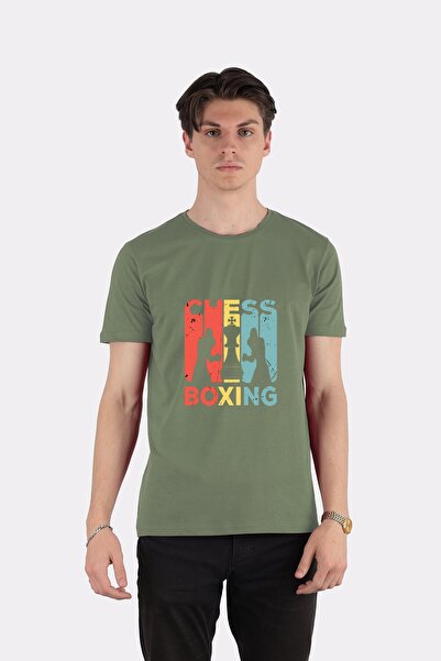 DOT للجنسين تي شيرت الشطرنج الملاكمة خمر الرجعية الأساسية