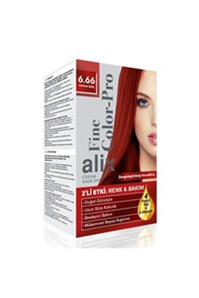 Alix ( 2 ADET ) Alix Kit Saç Boyası 6.66 Yoğun Kızıl