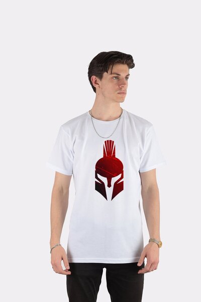 DOT تي شيرت للجنسين خوذة المتقشف الأحمر