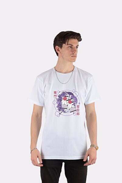 DOT تي شيرت للجنسين Demon Slayer Tanjiro Kamado Symbls زهرة الوستارية وأقراط ...