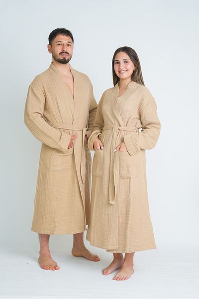 Natural Μπουρνούζι Unisex Muslin Kimono 4 στρώσεων