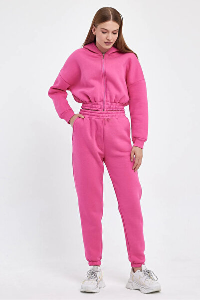 C&C OKULCUNUZ STORE FERMUARLI CROP EŞOFMAN TAKIMI