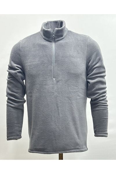 NJM SPORT WEAR صوف رجالي مدخن مضاد للبيلينغ ياقة واقفة صوف مقاوم للبرودة نصف سحاب