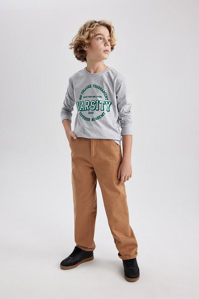DeFacto Boy's Crew Neck Printed Long Sleeve T-Shirt B7286a824sp