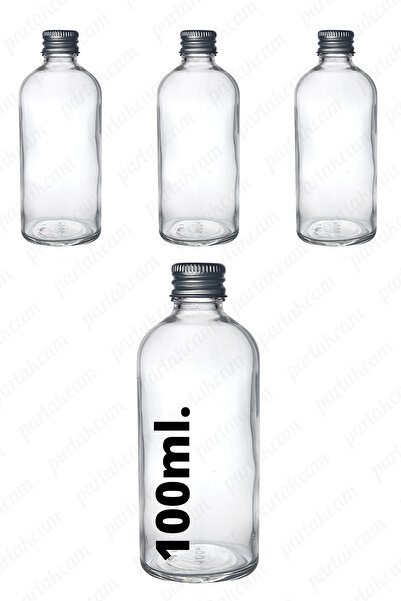 parlakcam 100ml Metal Kapaklı Hediyelik Cam Shot Şişesi Detoks Şişesi 100cc K...