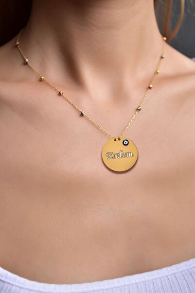 Sinsirella 925 Ayar Gümüş Üç Renk Kayan Dorika Toplu Mineli Nazar Isimli Plak...