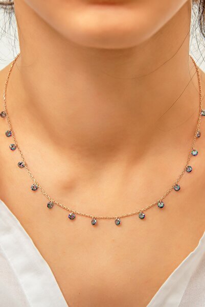 Sinsirella 925 Ayar Sıralı Mistik Topaz Taş Gümüş Kolye