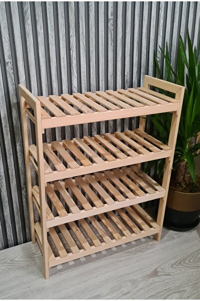 EGN WOODS Suport pantofi din lemn 4 buc, raft organizator baie, suport pentru...