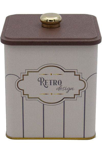 EVLE Er023-u6 Retro Patterned Square Metal Storage Container 12x12 Cm