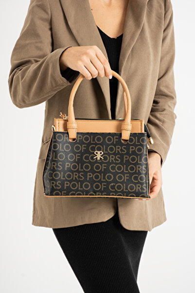 ImPolo شاكيرا حقيبة يد نسائية بطبعة كاميل أسود مقاس 21X27