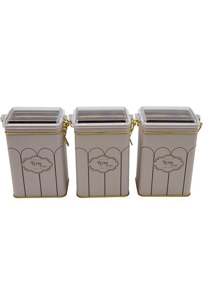 EVLE Erb21u6 Rectangular Lockable Storage Container 75x100x150 Set of 3, Retro